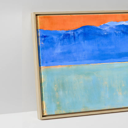 Terracotta Sky Solitude - artwork detail in a natural float frame