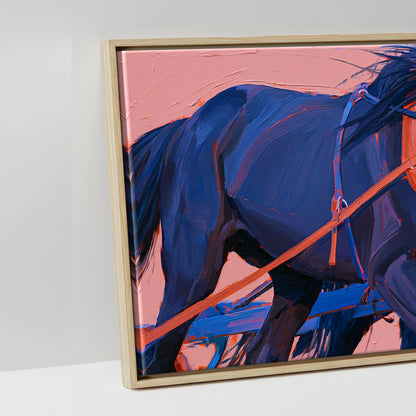 The Indigo Team - artwork detail in a natural float frame