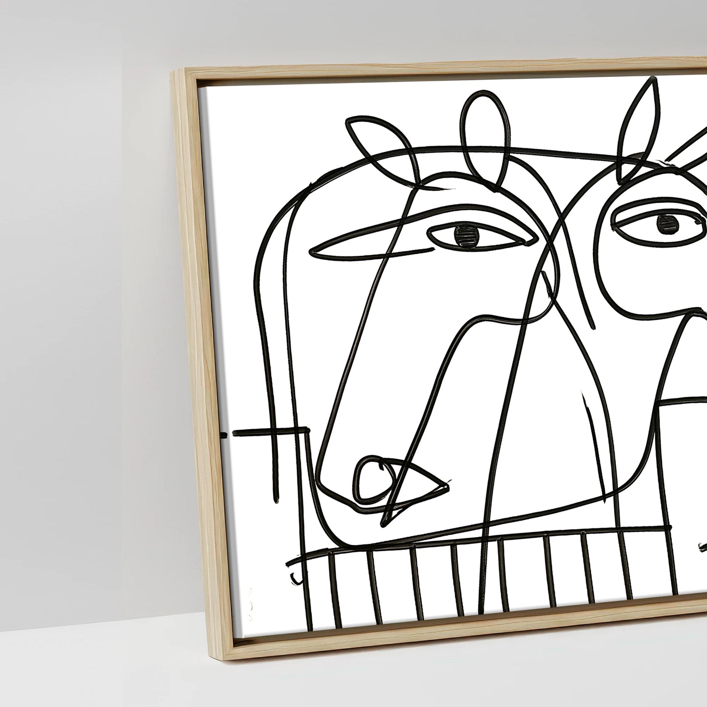 Linear Yard - artwork detail in a natural float frame