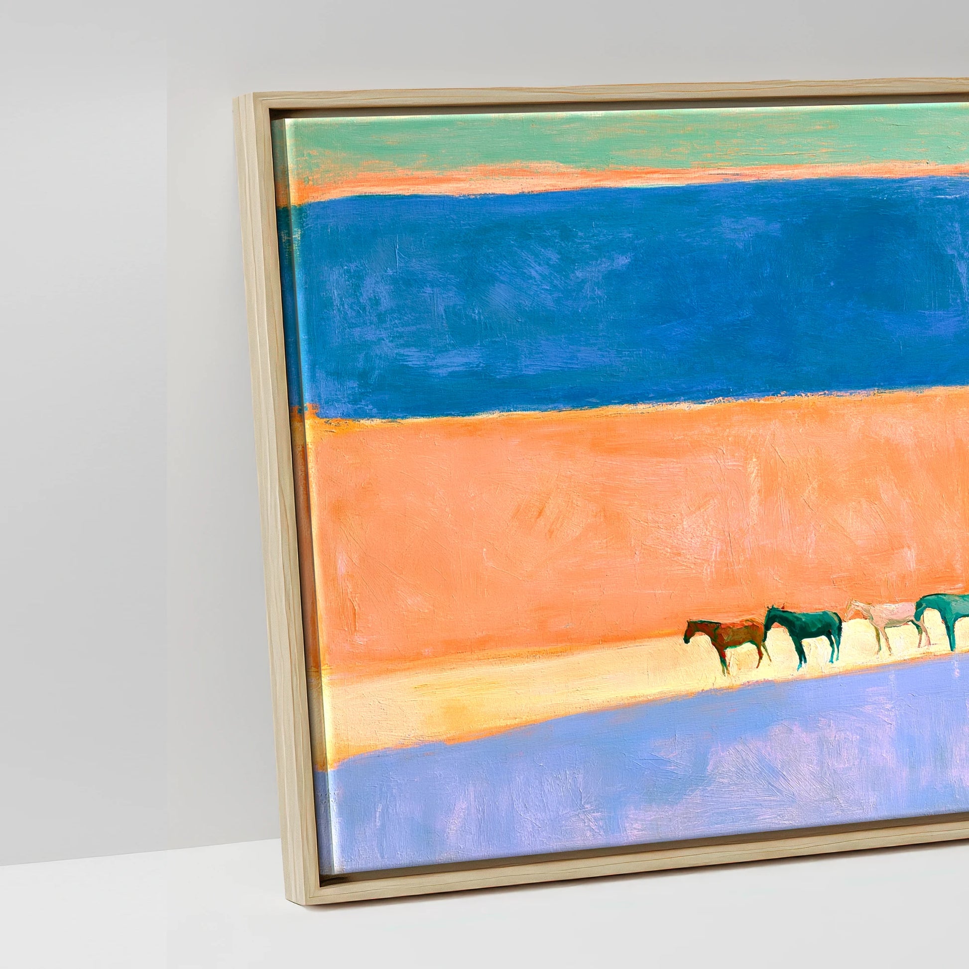 The Painted Horizon - artwork detail in a natural float frame