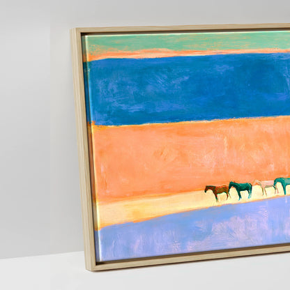 The Painted Horizon - artwork detail in a natural float frame