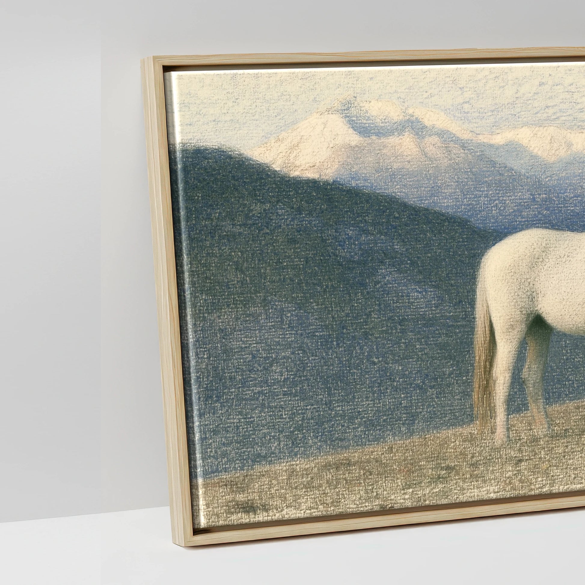 Highland Stillness - artwork detail in a natural float frame