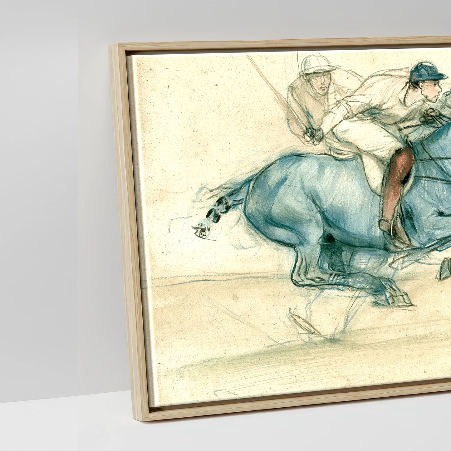 The Blue Chukka - artwork detail in a natural float frame