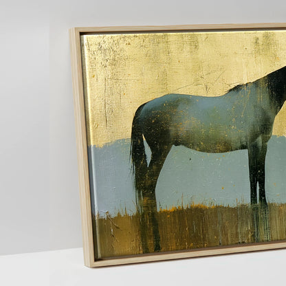 Gilded Pastures - artwork detail in a natural float frame