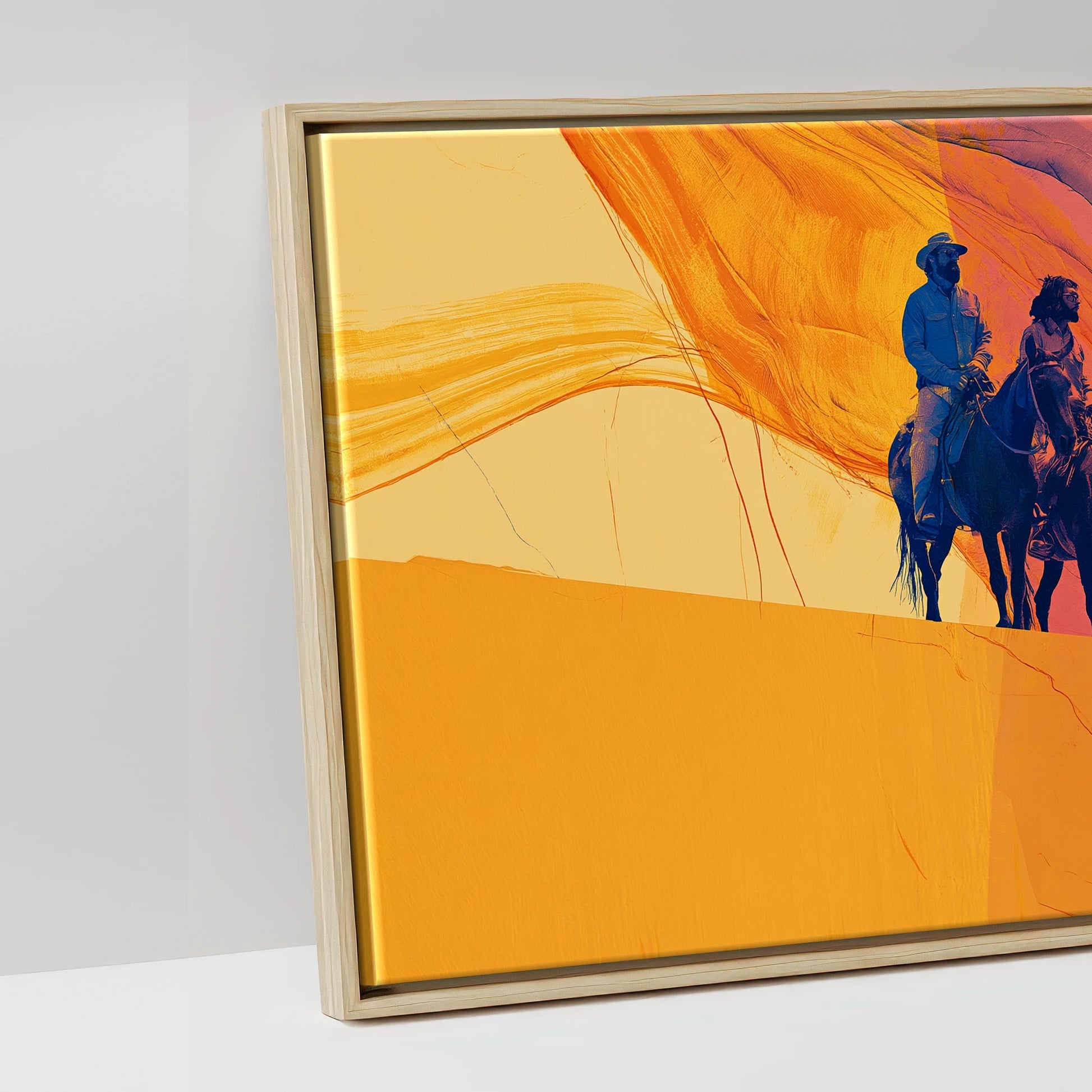 Riding the Horizon - artwork detail in a natural float frame