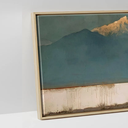 The Gilded Peak - artwork detail in a natural float frame