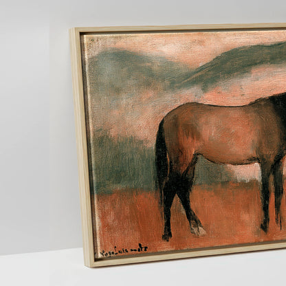 Terracotta Horizon - artwork detail in a natural float frame