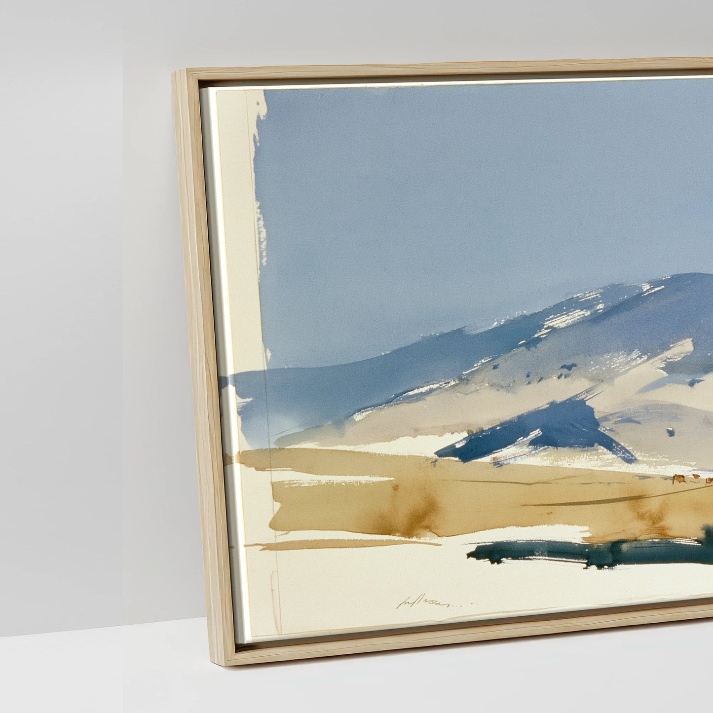 Stillness on the Range - artwork detail in a natural float frame