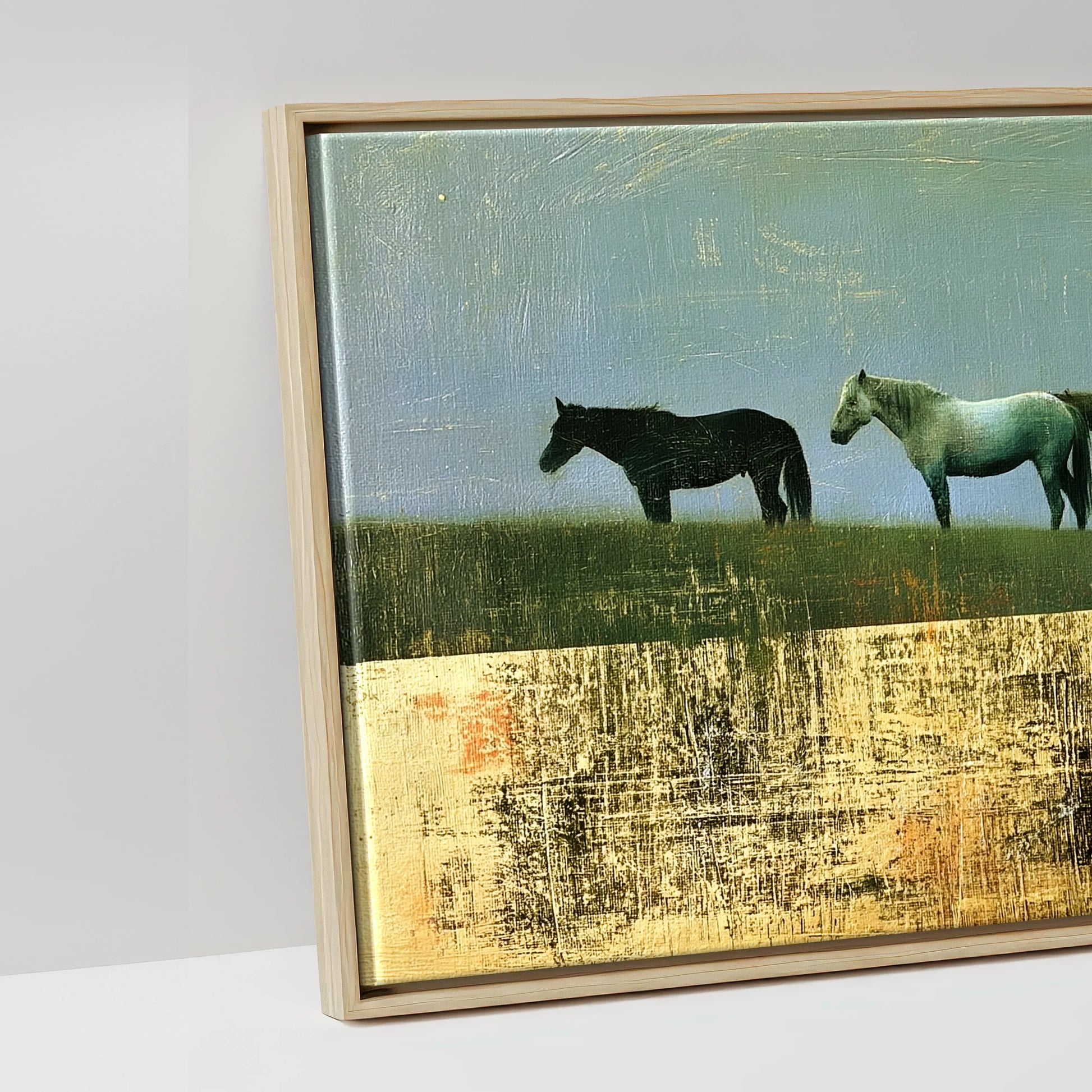 The Gilded Ridge - artwork detail in a natural float frame