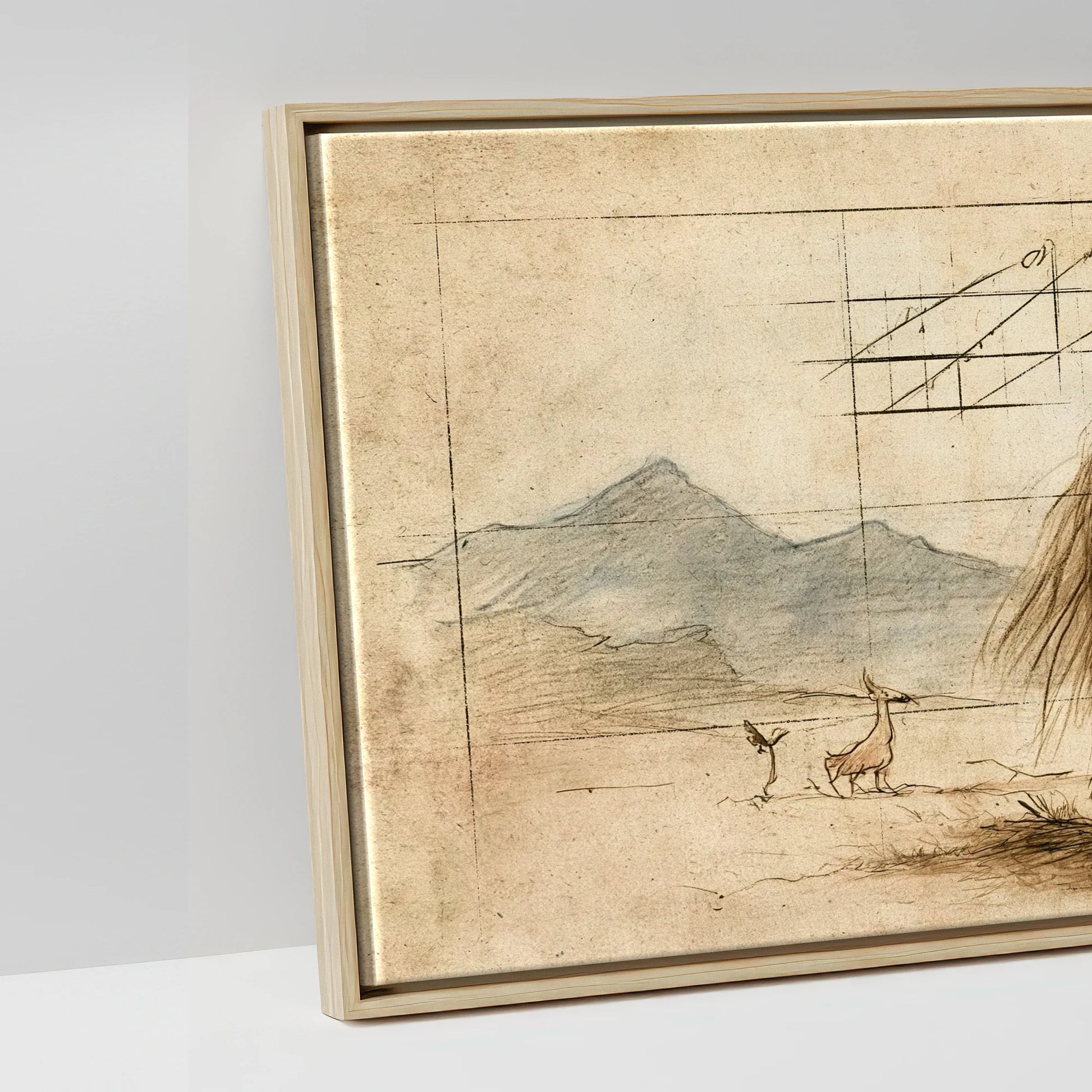Classical Equine Study - artwork detail in a natural float frame