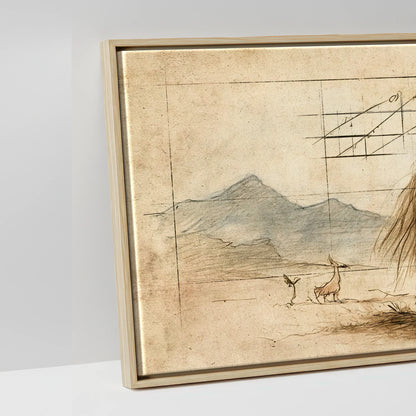Classical Equine Study - artwork detail in a natural float frame