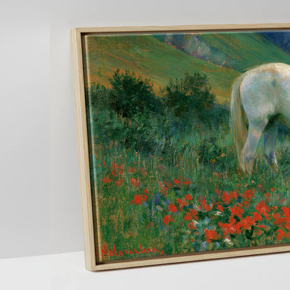 Summer Valley Grazing - artwork detail in a natural float frame