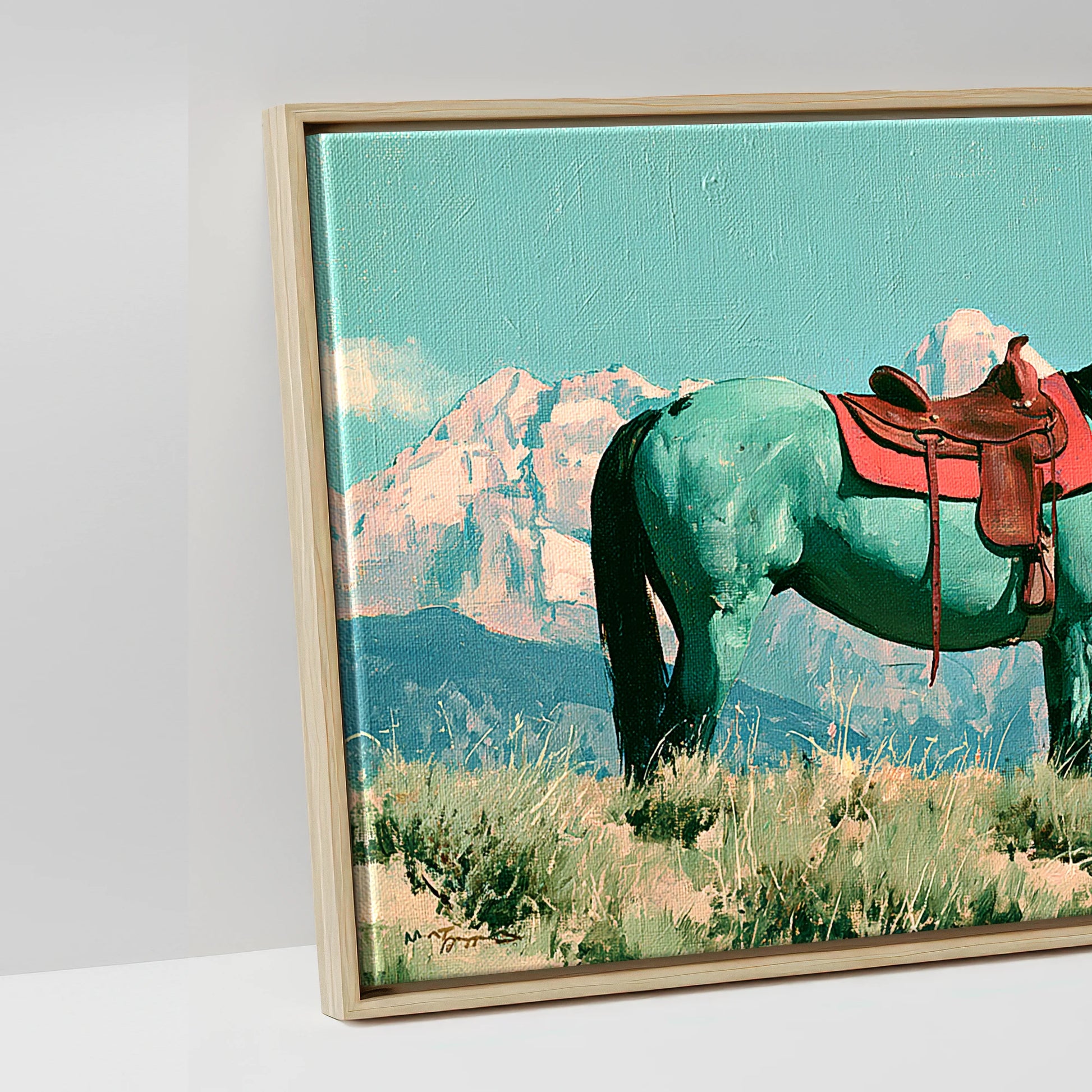 Vivid High Country - artwork detail in a natural float frame