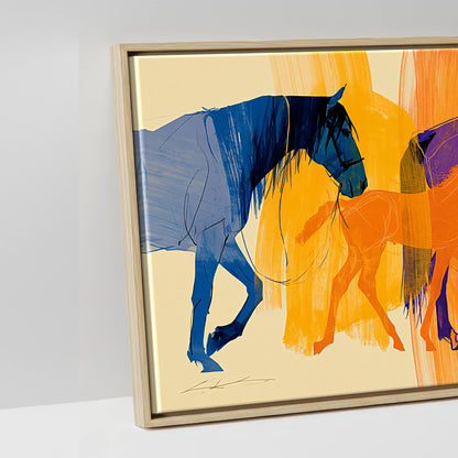 Vibrant Generations - artwork detail in a natural float frame