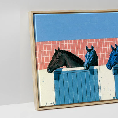 Yard Watch - artwork detail in a natural float frame