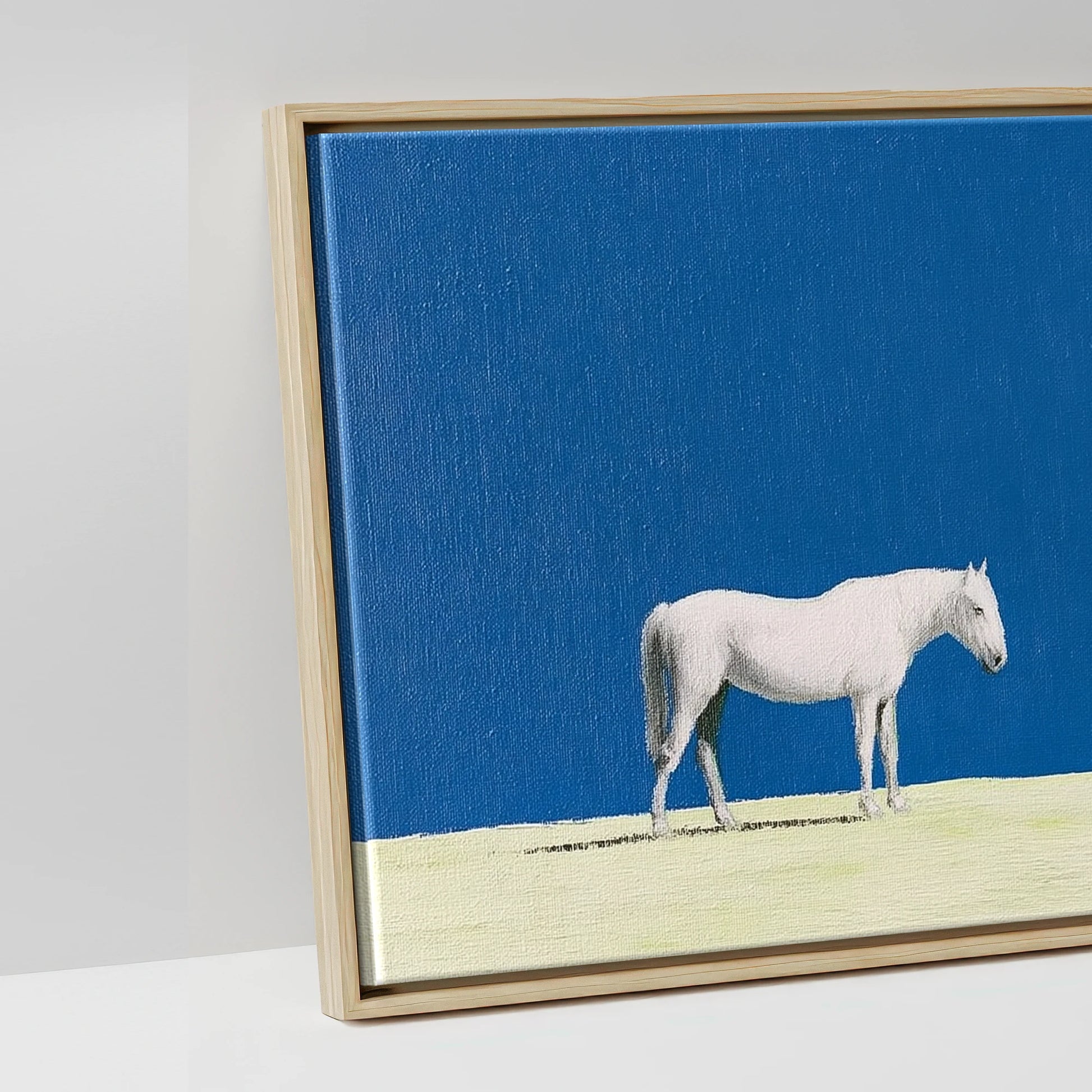 Solitude in Blue - artwork detail in a natural float frame