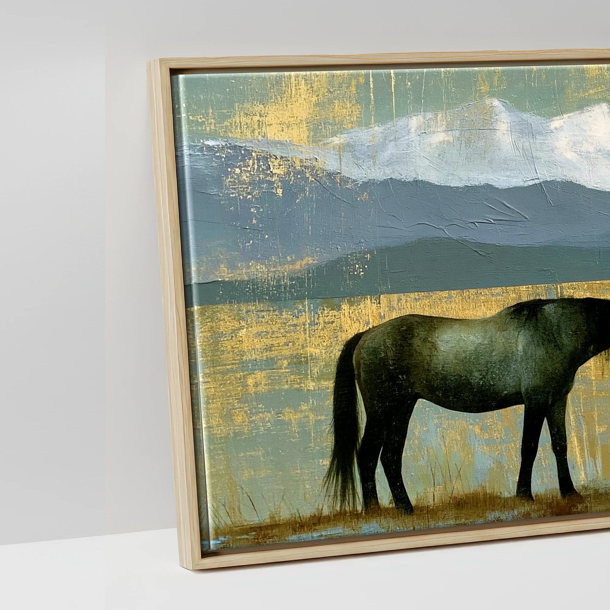 The Golden Expanse - artwork detail in a natural float frame
