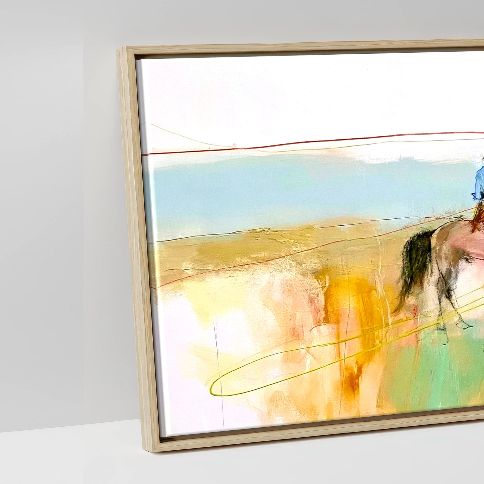 Across the High Plains - artwork detail in a natural float frame