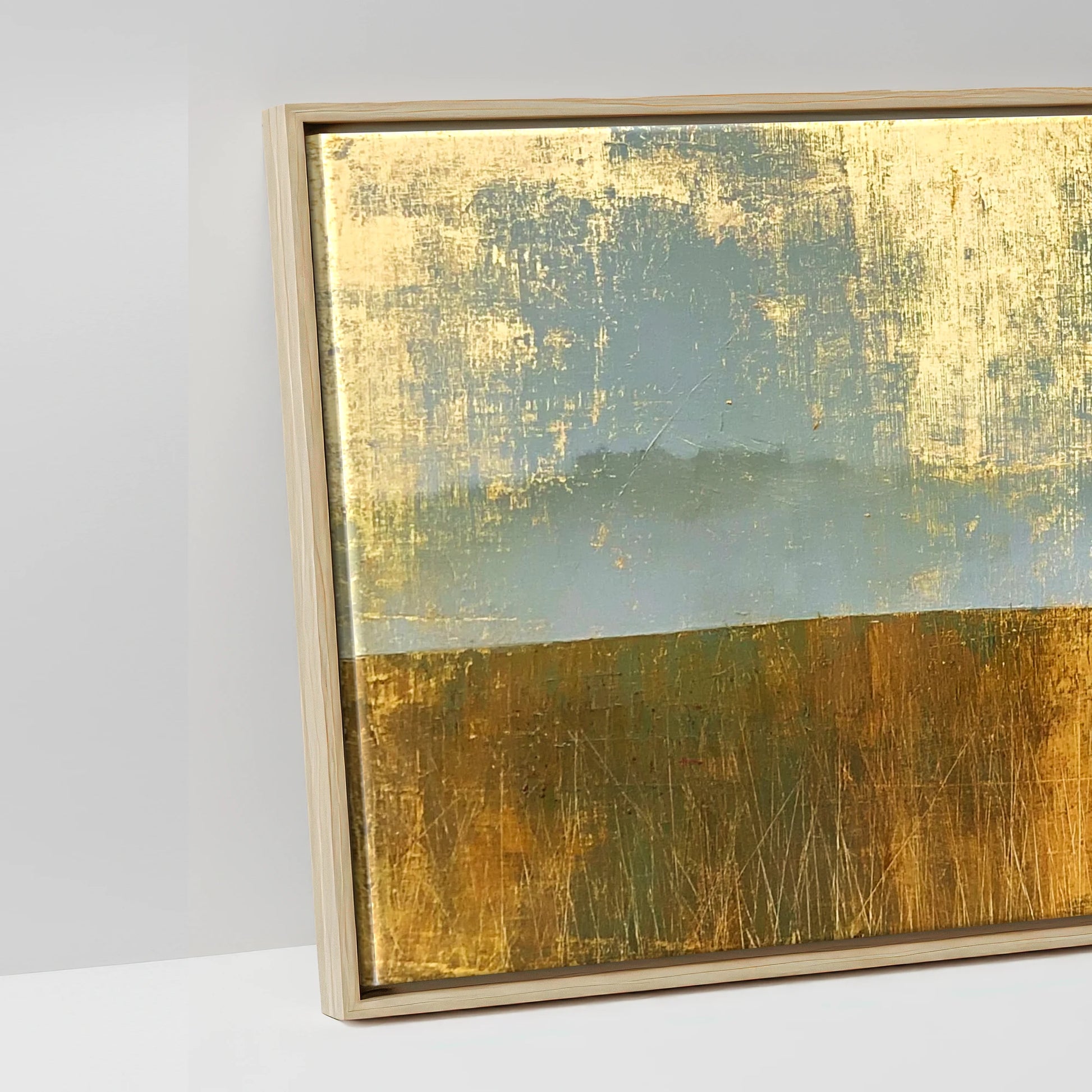 Gilded Horizon - artwork detail in a natural float frame
