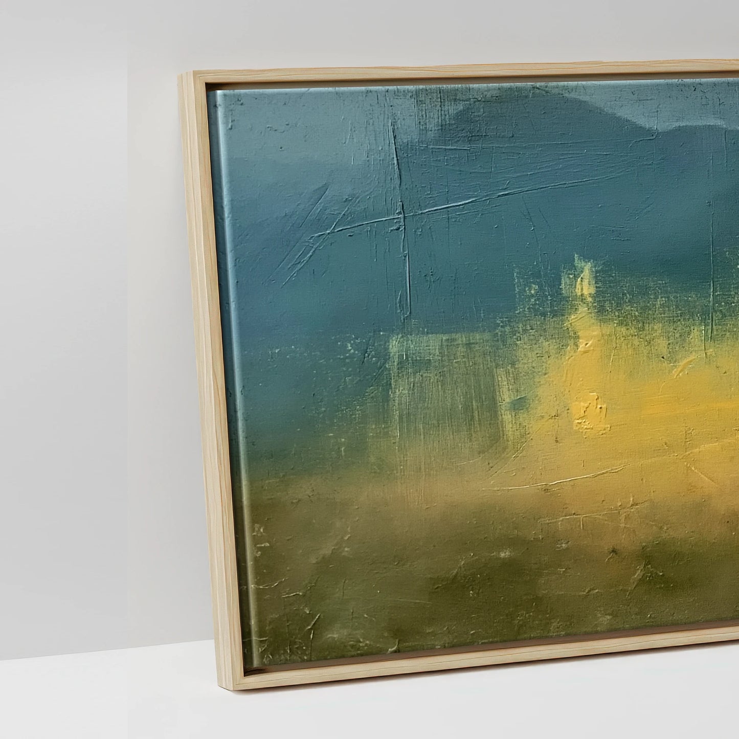 Echoes in Gold - artwork detail in a natural float frame