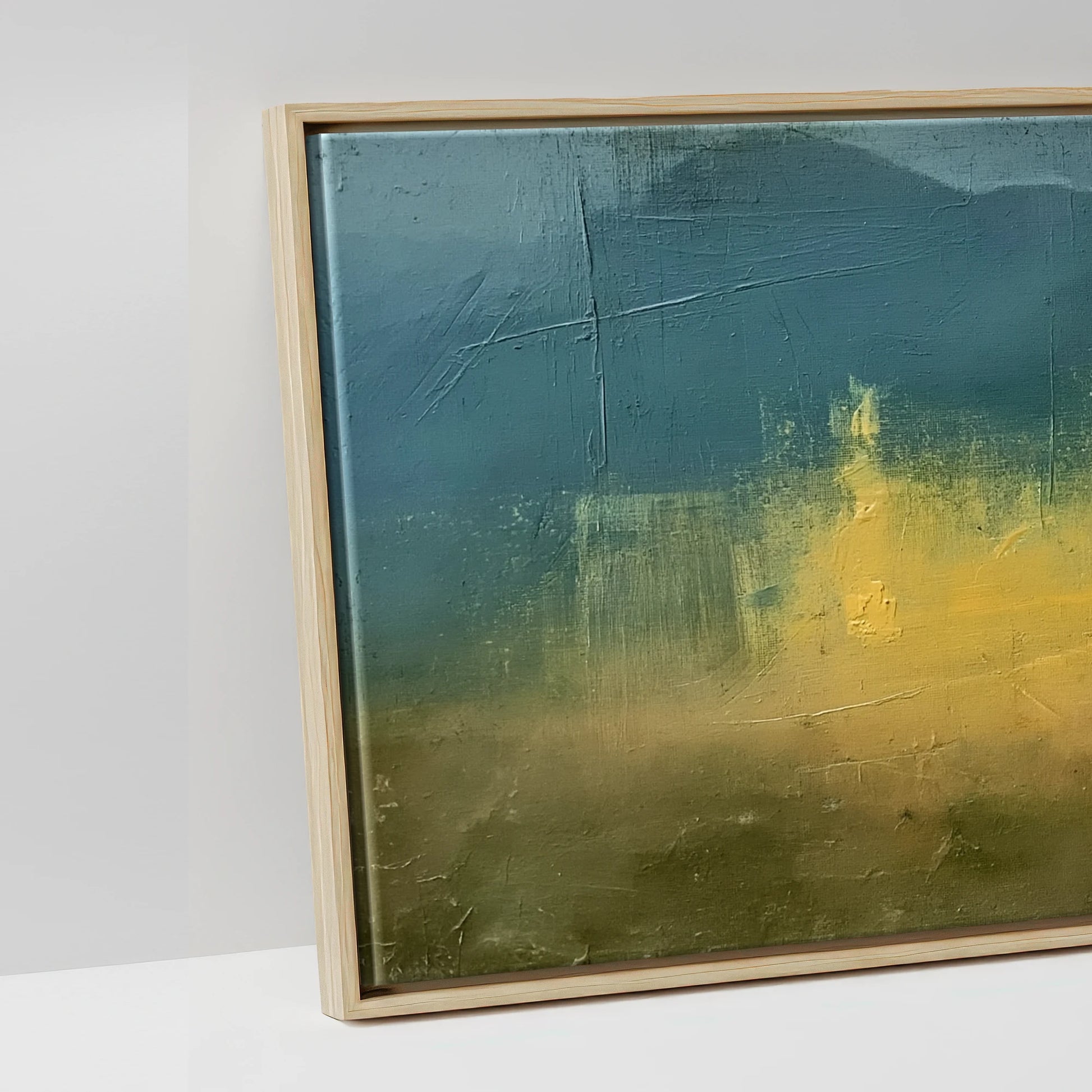 Echoes in Gold - artwork detail in a natural float frame
