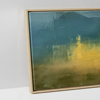 Echoes in Gold - artwork detail in a natural float frame