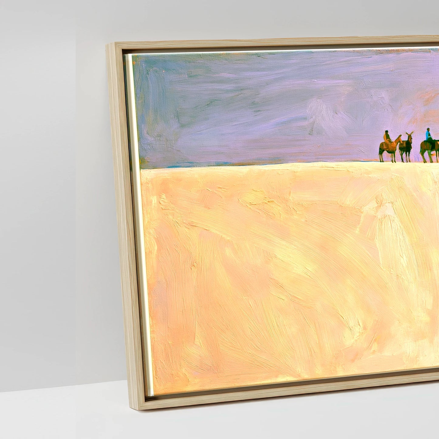 The Cobalt Horizon - artwork detail in a natural float frame