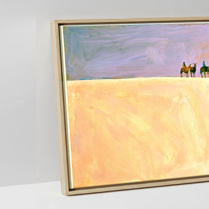 The Cobalt Horizon - artwork detail in a natural float frame