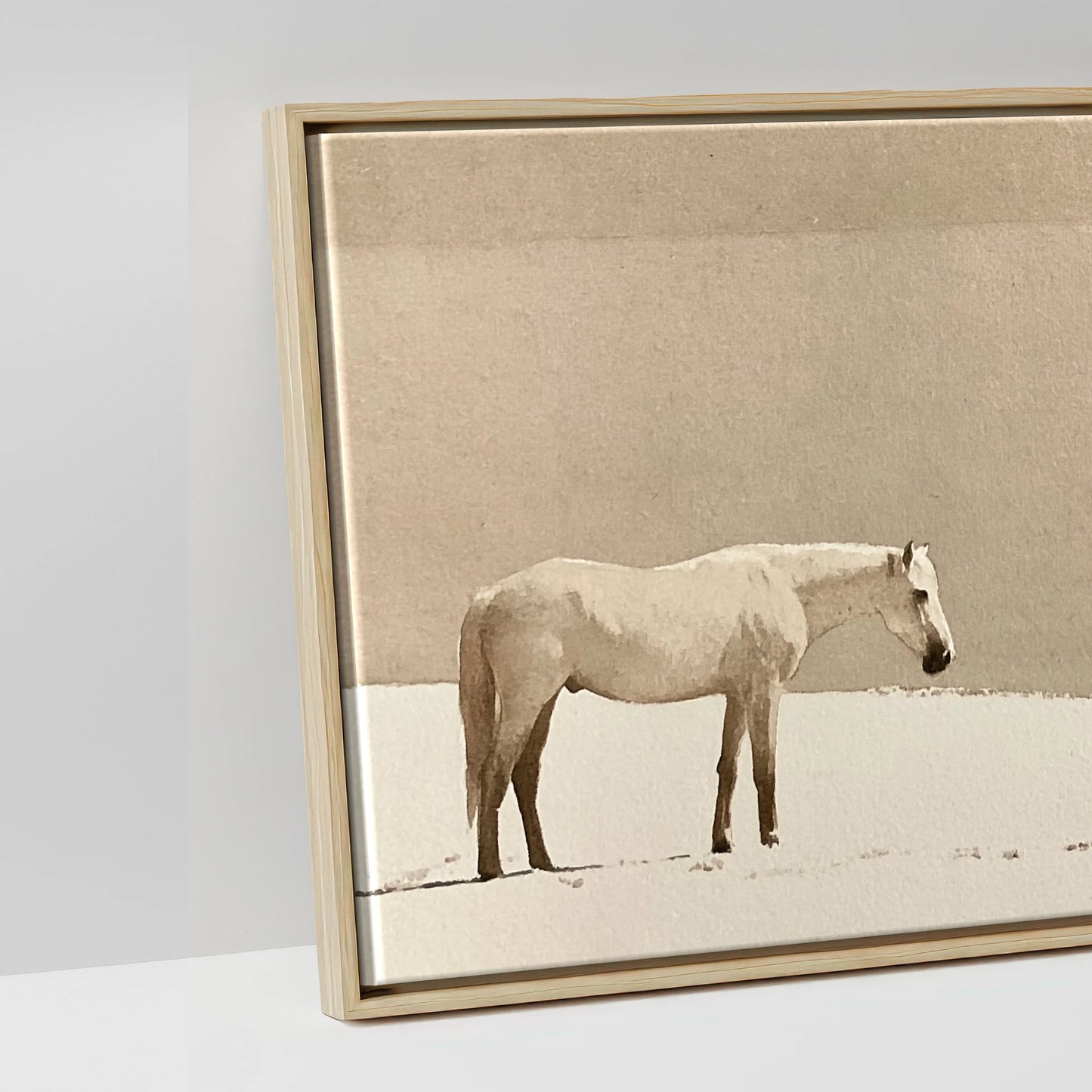 The Quiet Divide - artwork detail in a natural float frame
