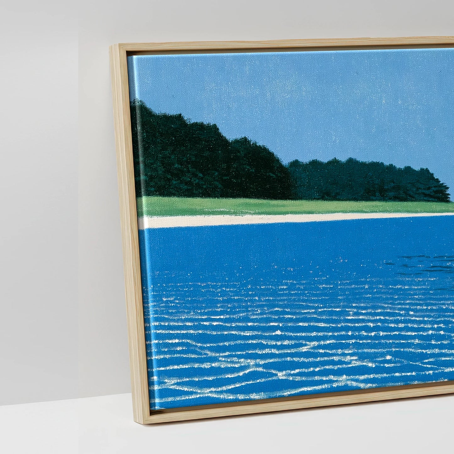 Through the Azure Shallows - artwork detail in a natural float frame