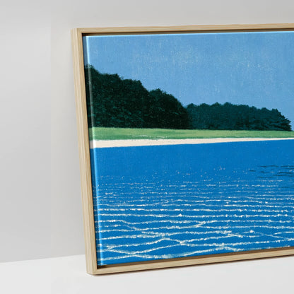 Through the Azure Shallows - artwork detail in a natural float frame