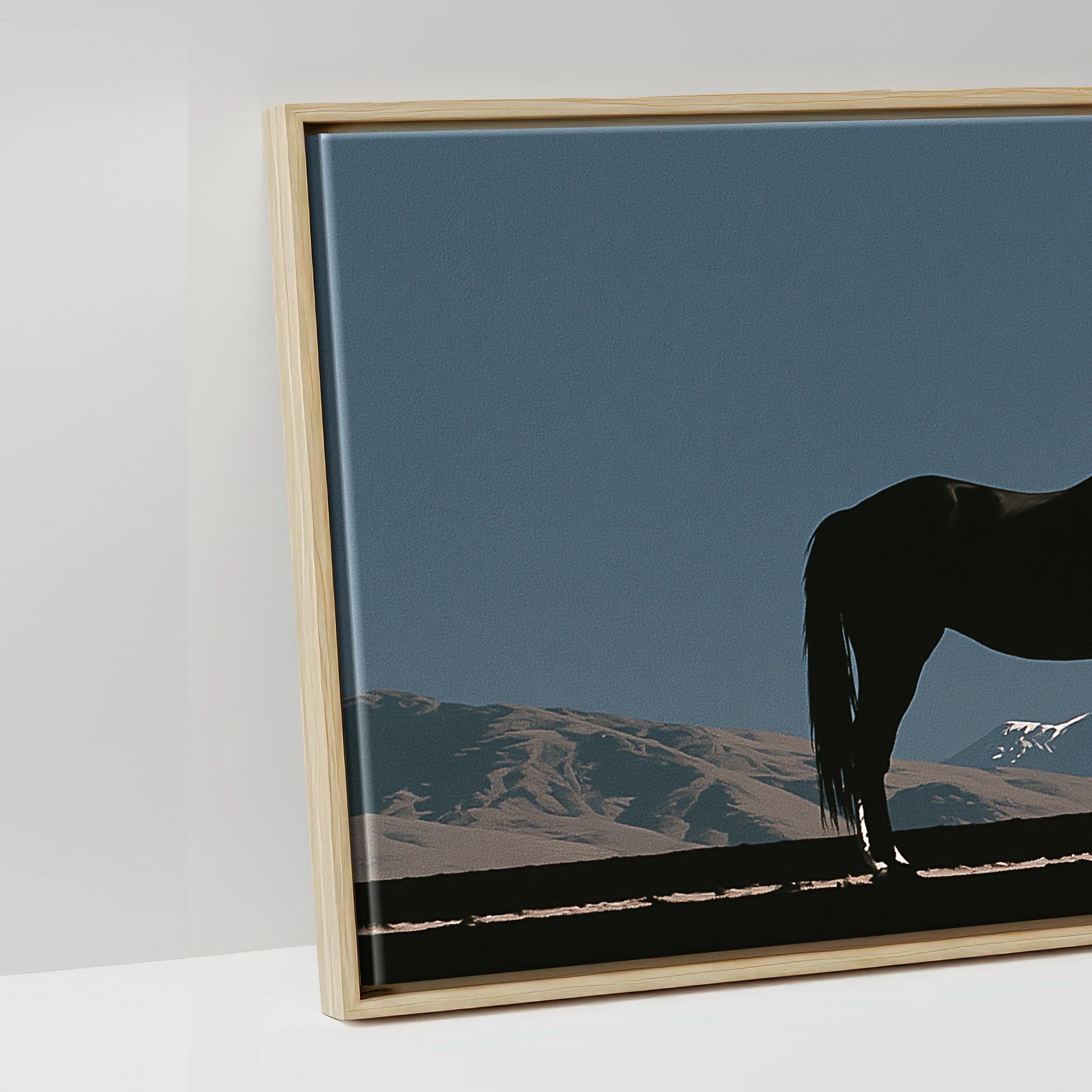 Summit Silhouette - artwork detail in a natural float frame