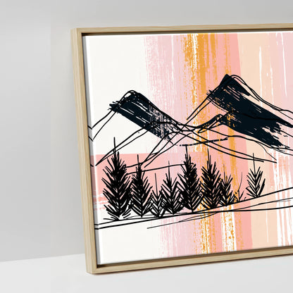 Abstract Appaloosa Landscape - artwork detail in a natural float frame