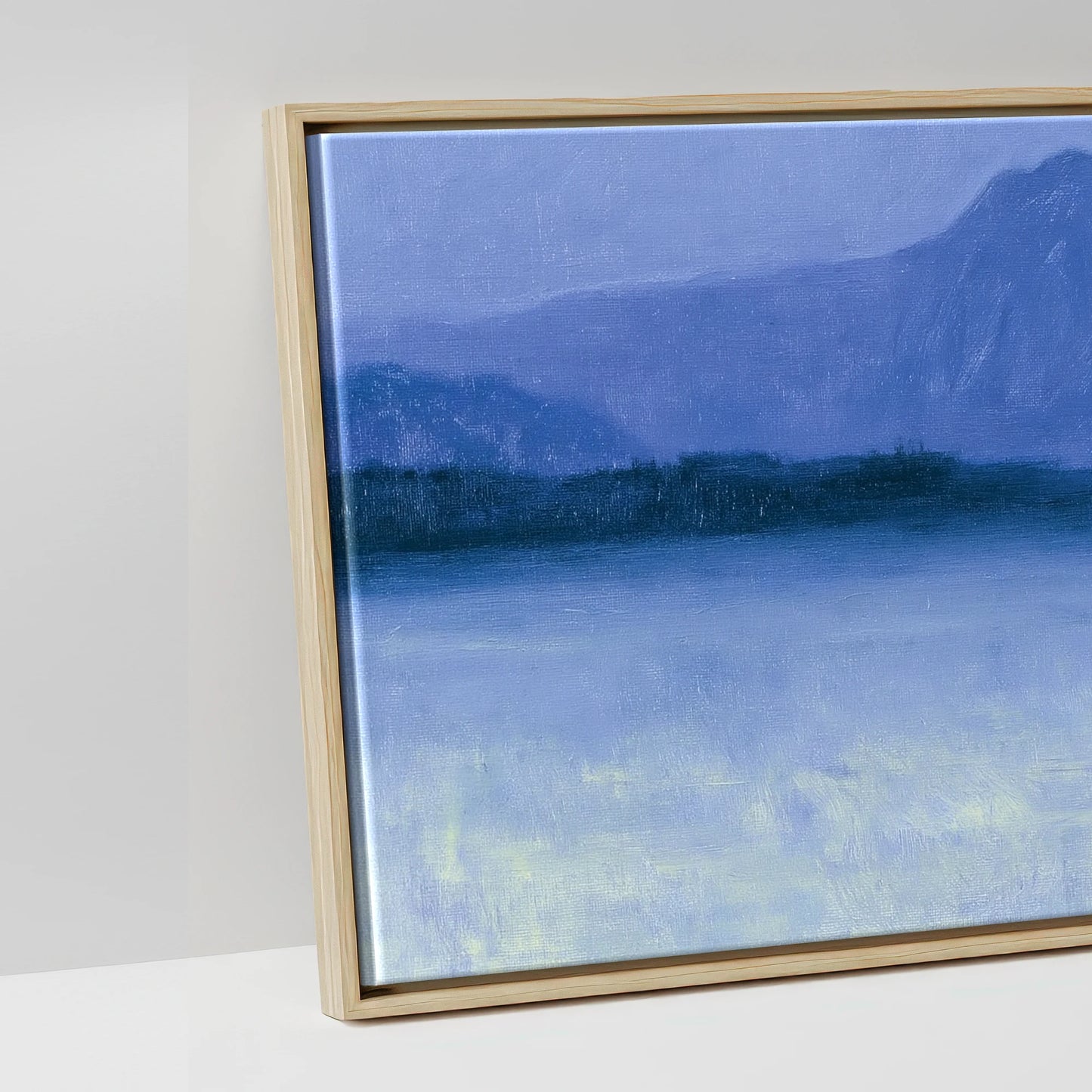 Solitary Grey Under Moonlight - artwork detail in a natural float frame