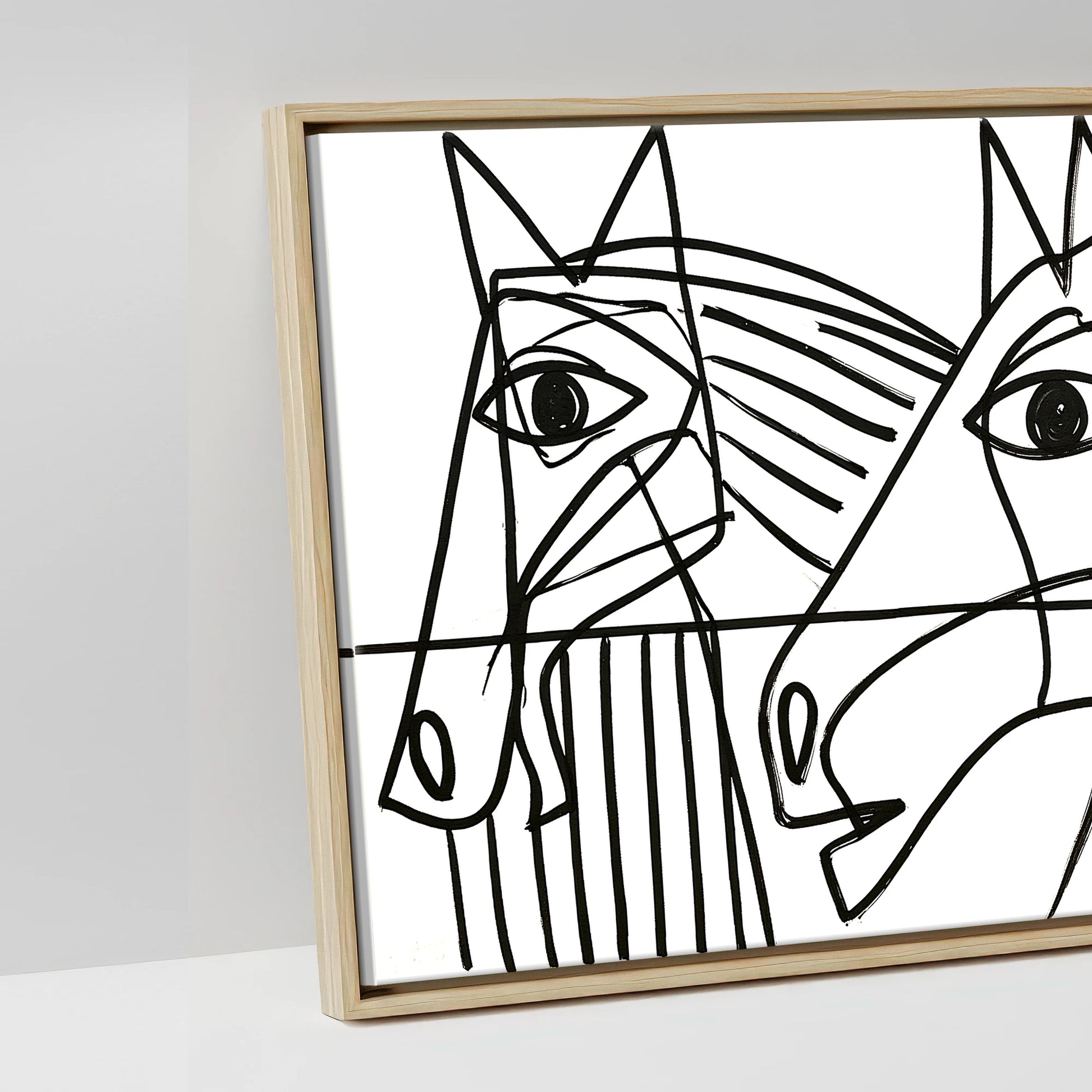 Modern Yard Lineup - artwork detail in a natural float frame
