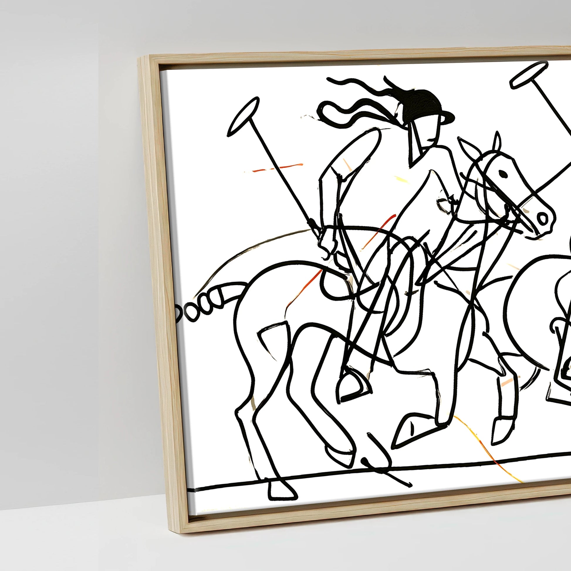 The Line of Play - artwork detail in a natural float frame