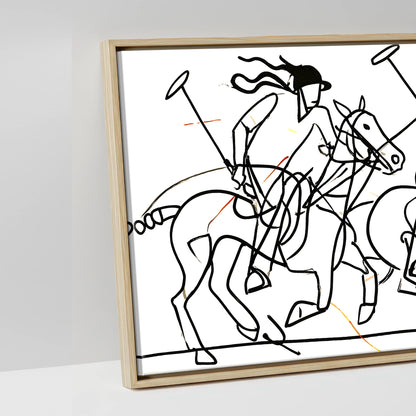 The Line of Play - artwork detail in a natural float frame