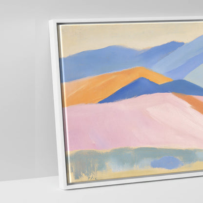 Lavender Mountain Horizon - artwork detail in a white float frame