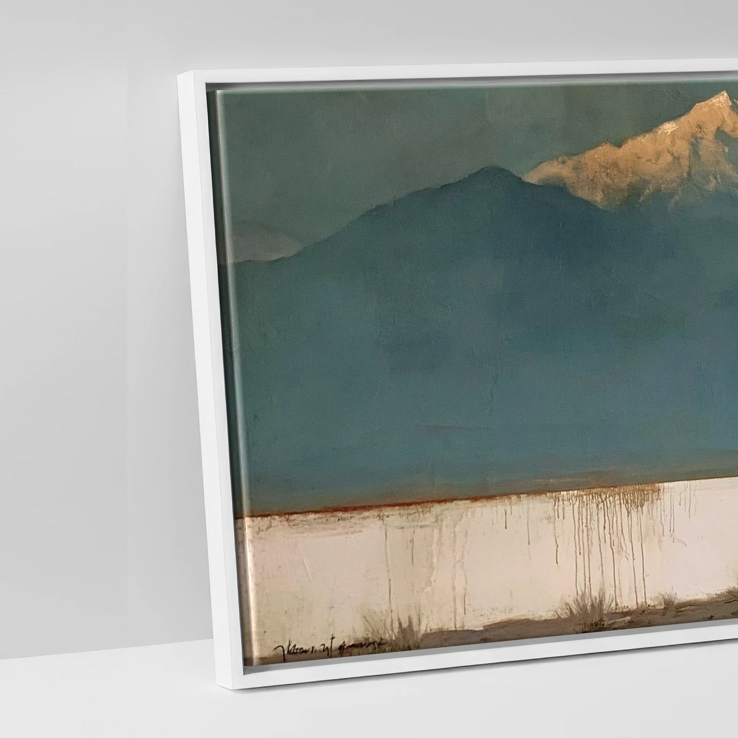 The Gilded Peak - artwork detail in a white float frame