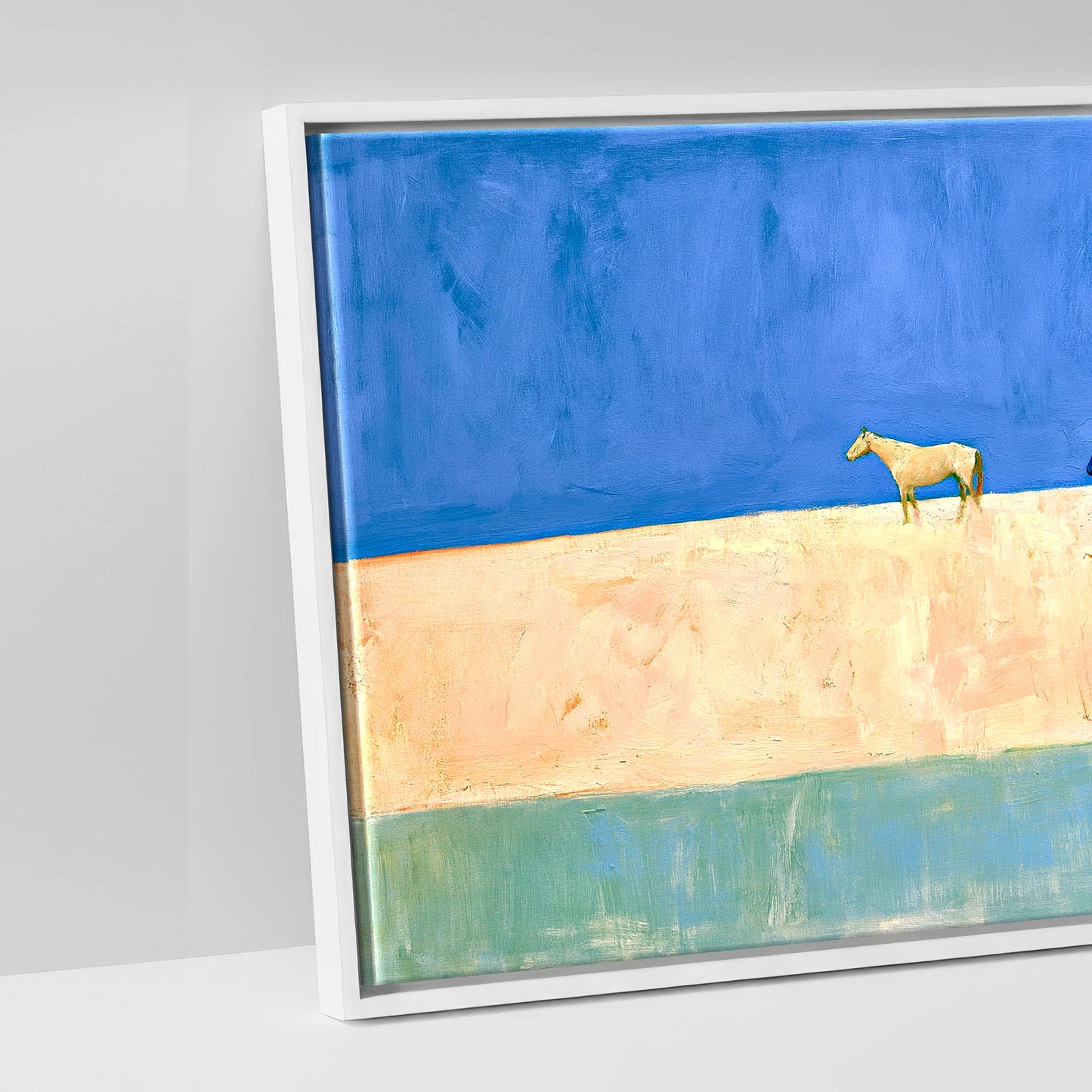 Nomads of the Horizon - artwork detail in a white float frame