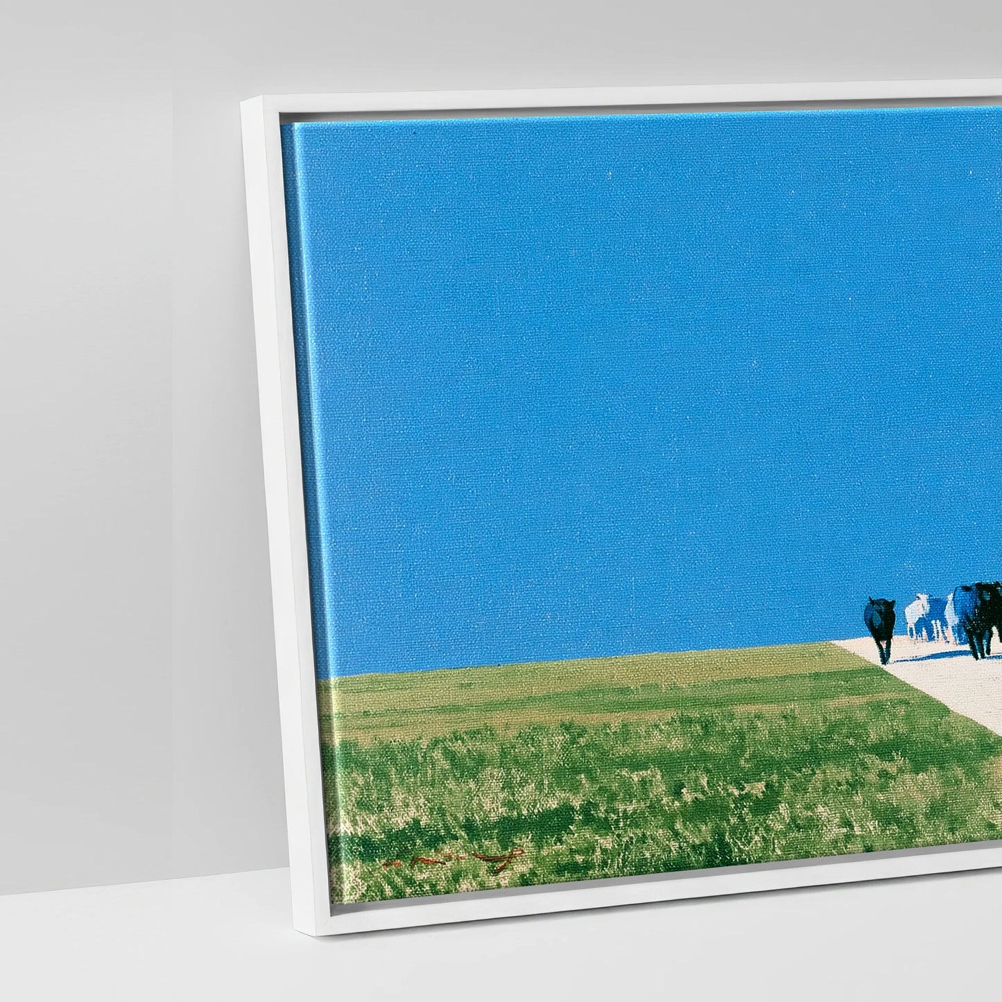 The Long Trail - artwork detail in a white float frame