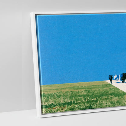 The Long Trail - artwork detail in a white float frame