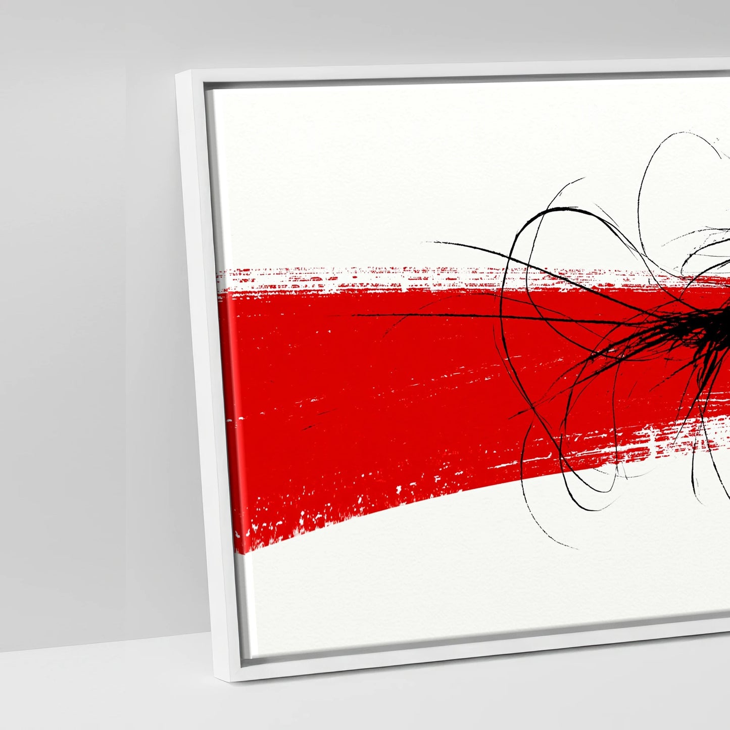 The Crimson Gallop - artwork detail in a white float frame