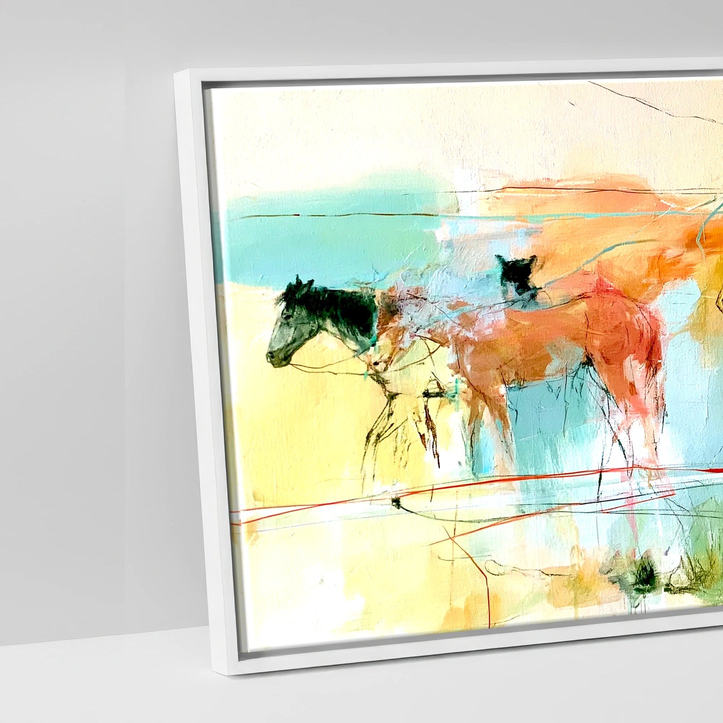 The Painted Trail - artwork detail in a white float frame