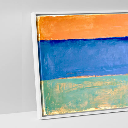 Coastal Pastures - artwork detail in a white float frame