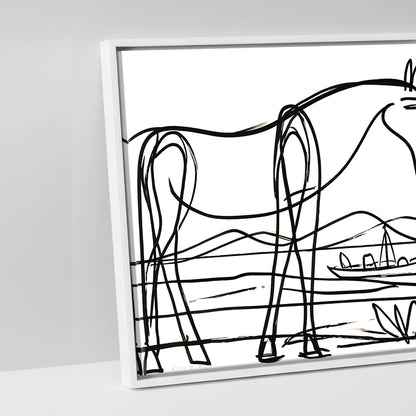 Equine Coastal Rhythm - artwork detail in a white float frame