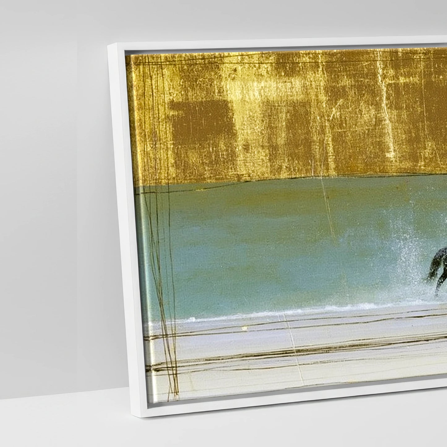 Gilded Shallows - artwork detail in a white float frame