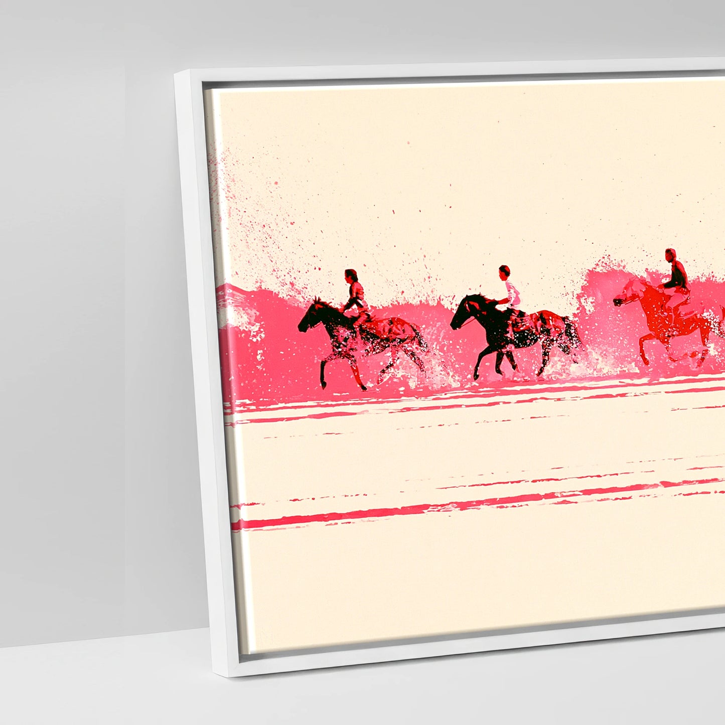 Magenta Surf Gallop - artwork detail in a white float frame