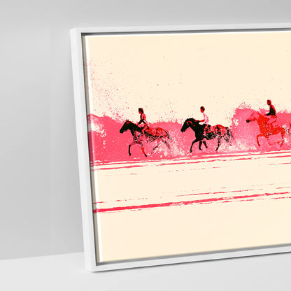 Magenta Surf Gallop - artwork detail in a white float frame