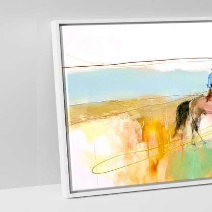 Across the High Plains - artwork detail in a white float frame